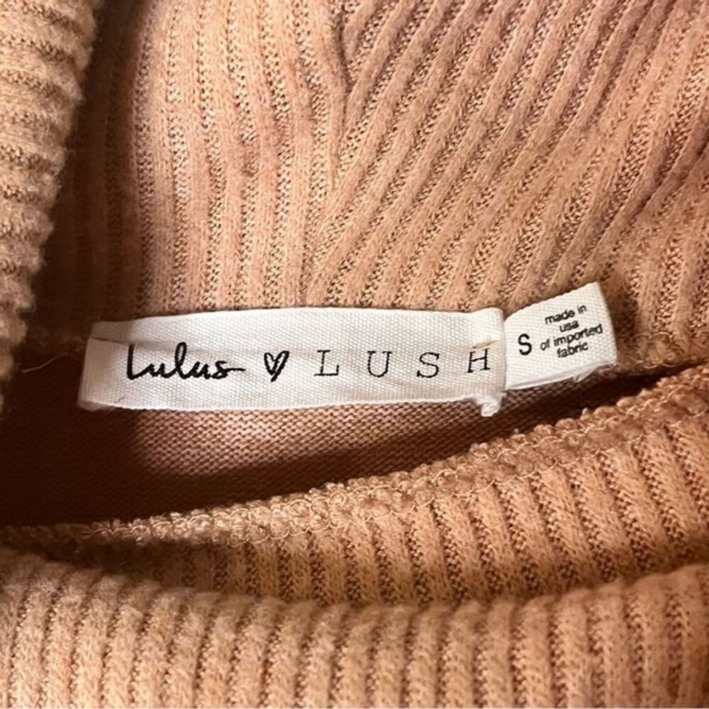 Lulu's Lush Camel Cowl Neck Sweater Size Small - Picture 2 of 8